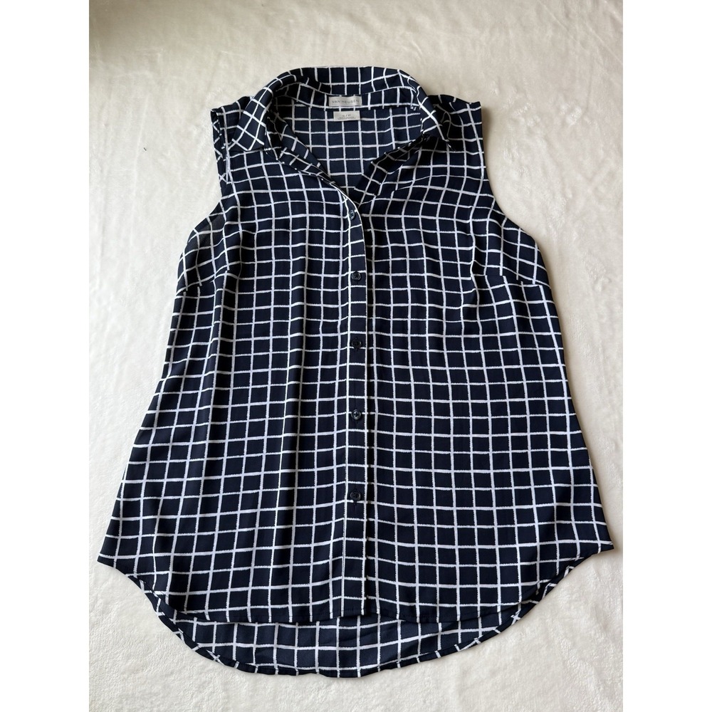 Van Heusen women's sleeveless classic Pattern Light Weight button up size Small - Picture 1 of 7
